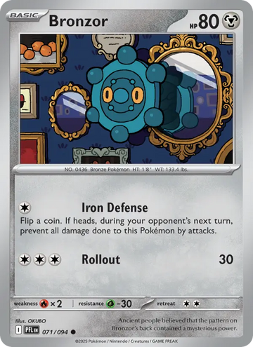 Losse Pokémonkaart 071/094 - Bronzor - Phantasmal Flames - [Common]