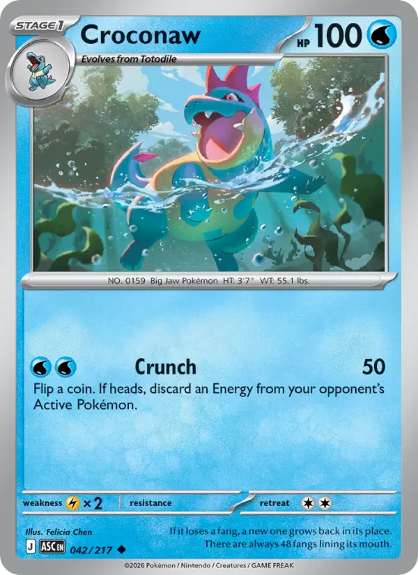 Losse Pokémonkaart 042/217 - Croconaw - Ascended Heroes - [Uncommon]
