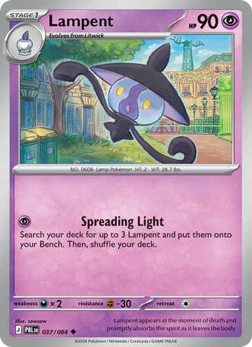Losse Pokémonkaart 037/084 - Lampent - Pitch Black - [Uncommon]