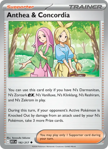 Losse Pokémonkaart 182/217 - Anthea & Concordia - Ascended Heroes - [Uncommon]