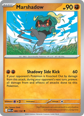 Losse Pokémonkaart 080/132 - Marshadow - Mega Evolution - [Uncommon]