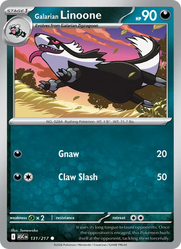 Losse Pokémonkaart 131/217 - Galarian Linoone - Ascended Heroes - [Common]