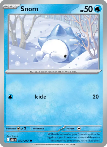 Losse Pokémonkaart 052/217 - Snom - Ascended Heroes - [Common] - Friendball Reverse Holo
