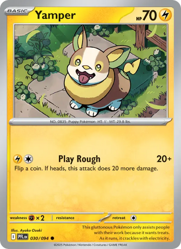 Losse Pokémonkaart 030/094 - Yamper - Phantasmal Flames - [Common]