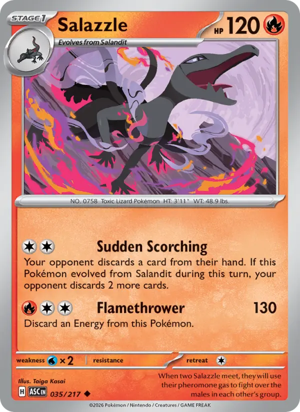 Losse Pokémonkaart 035/217 - Salazzle - Ascended Heroes - [Uncommon]