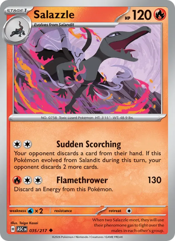 Losse Pokémonkaart 035/217 - Salazzle - Ascended Heroes - [Uncommon]