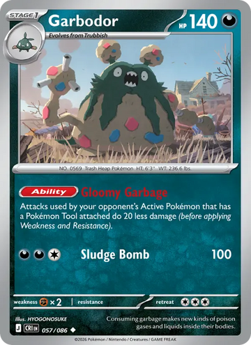 Losse Pokémonkaart 057/086 - Garbodor - Chaos Rising - [Uncommon]