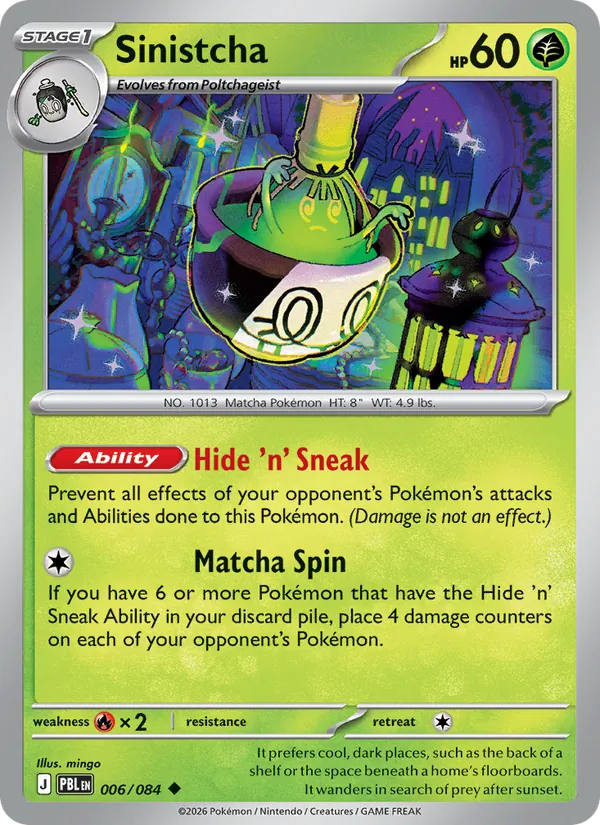 Losse Pokémonkaart 006/084 - Sinistcha - Pitch Black - [Uncommon] - Reverse Holo