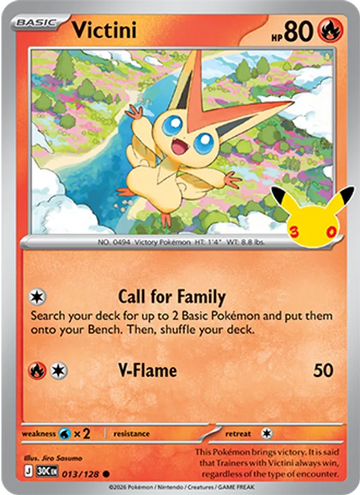 Losse Pokémonkaart 013/128 - Victini - 30th Celebration - [Common]
