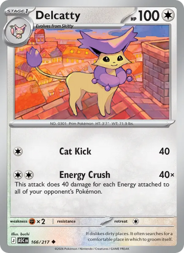 Losse Pokémonkaart 166/217 - Delcatty - Ascended Heroes - [Uncommon] - Energy Reverse Holo