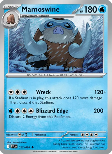 Losse Pokémonkaart 025/094 - Mamoswine - Phantasmal Flames - [Uncommon]
