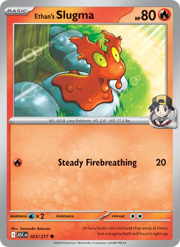 Losse Pokémonkaart 023/217 - Ethan's Slugma - Ascended Heroes - [Common]
