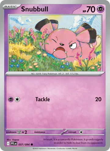 Losse Pokémonkaart 037/094 - Snubbull - Phantasmal Flames - [Common]