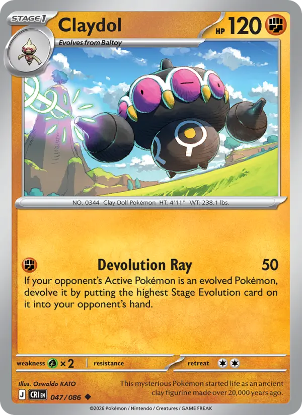 Losse Pokémonkaart 047/086 - Claydol - Chaos Rising - [Uncommon] - Reverse Holo