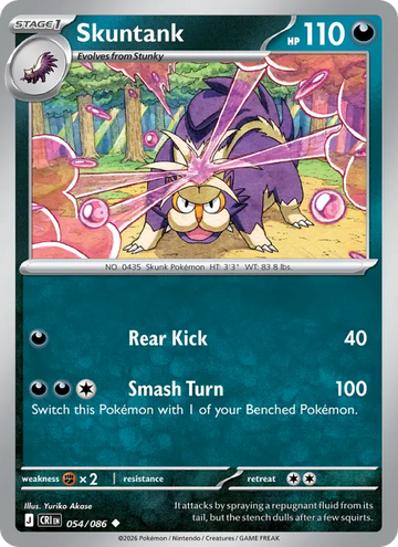 Losse Pokémonkaart 054/086 - Skuntank - Chaos Rising - [Uncommon]