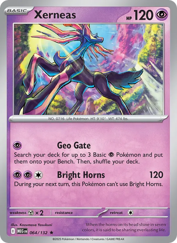 Losse Pokémonkaart 064/132 - Xerneas - Mega Evolution - [Rare]