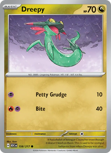 Losse Pokémonkaart 158/217 - Dreepy - Ascended Heroes - [Common]