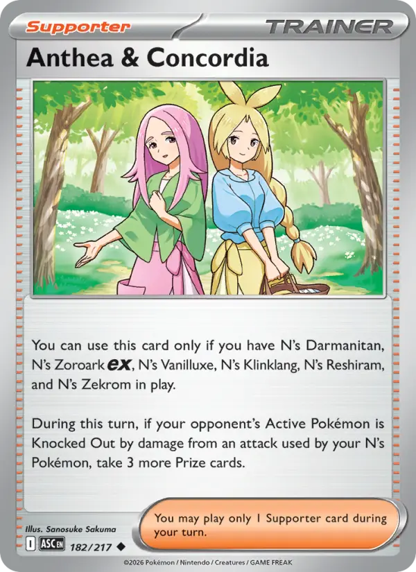 Losse Pokémonkaart 182/217 - Anthea & Concordia - Ascended Heroes - [Uncommon] - Reverse Holo