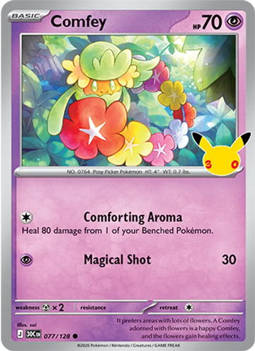 Losse Pokémonkaart 077/128 - Comfey - 30th Celebration - [Common]