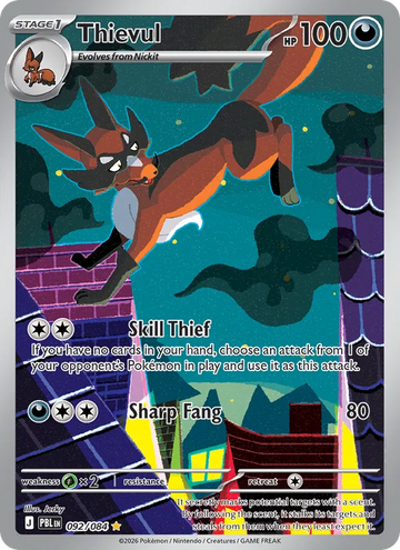 Losse Pokémonkaart 092/084 - Thievul - Pitch Black - [Illustration rare]