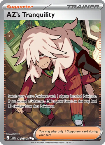 Losse Pokémonkaart 106/086 - AZ's Tranquility - Chaos Rising - [Ultra Rare]