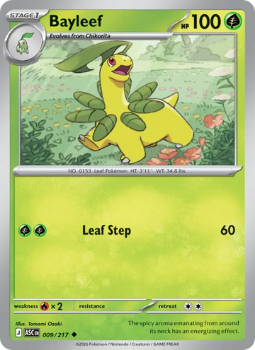 Losse Pokémonkaart 009/217 - Bayleef - Ascended Heroes - [Uncommon] - Friendball Reverse Holo