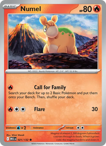 Losse Pokémonkaart 021/132 - Numel - Mega Evolution - [Common]