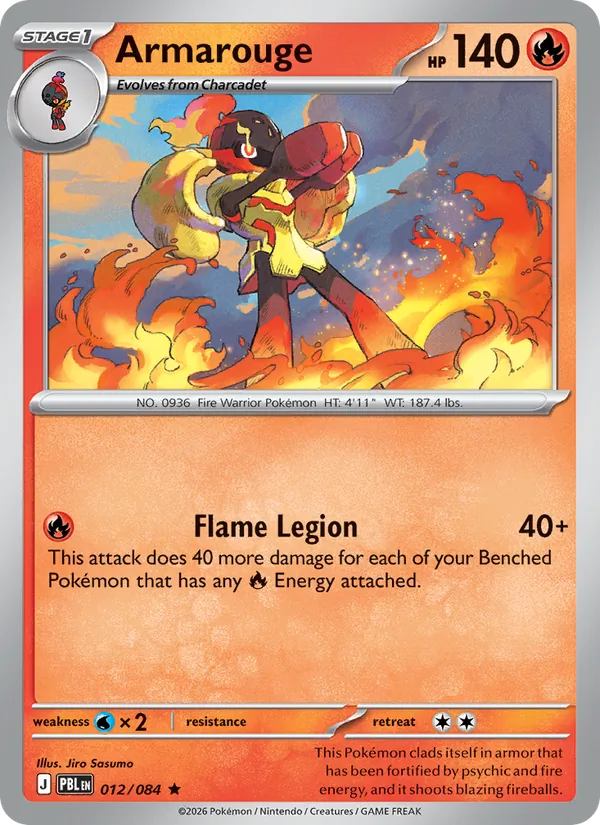 Losse Pokémonkaart 012/084 - Armarouge - Pitch Black - [Rare]