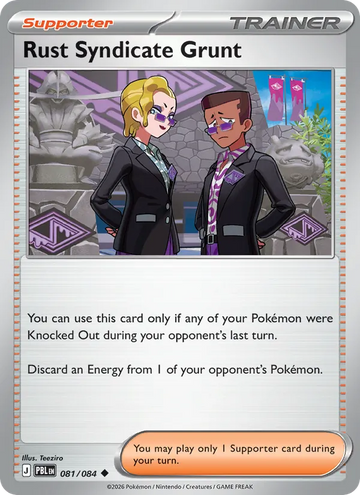 Losse Pokémonkaart 081/084 - Rust Syndicate Grunt - Pitch Black - [Uncommon]