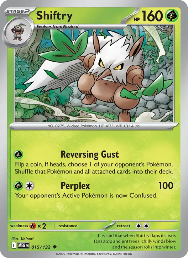 Losse Pokémonkaart 015/132 - Shiftry - Mega Evolution - [Uncommon]