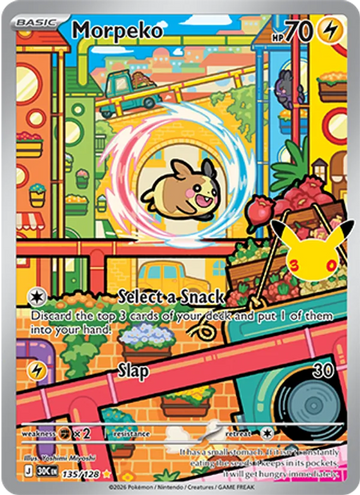 Losse Pokémonkaart 135/128 - Morpeko - 30th Celebration - [Illustration rare]