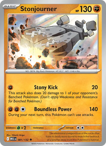 Losse Pokémonkaart 081/132 - Stonjourner - Mega Evolution - [Uncommon]