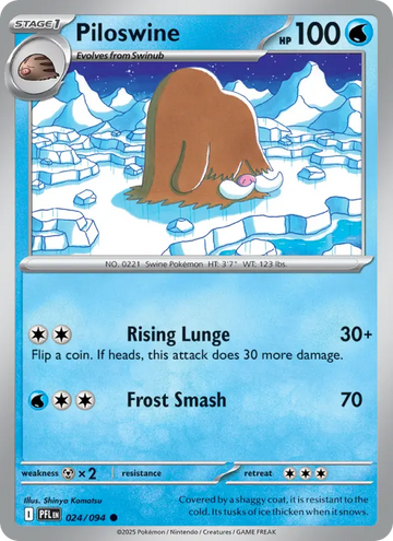 Losse Pokémonkaart 024/094 - Piloswine - Phantasmal Flames - [Common]