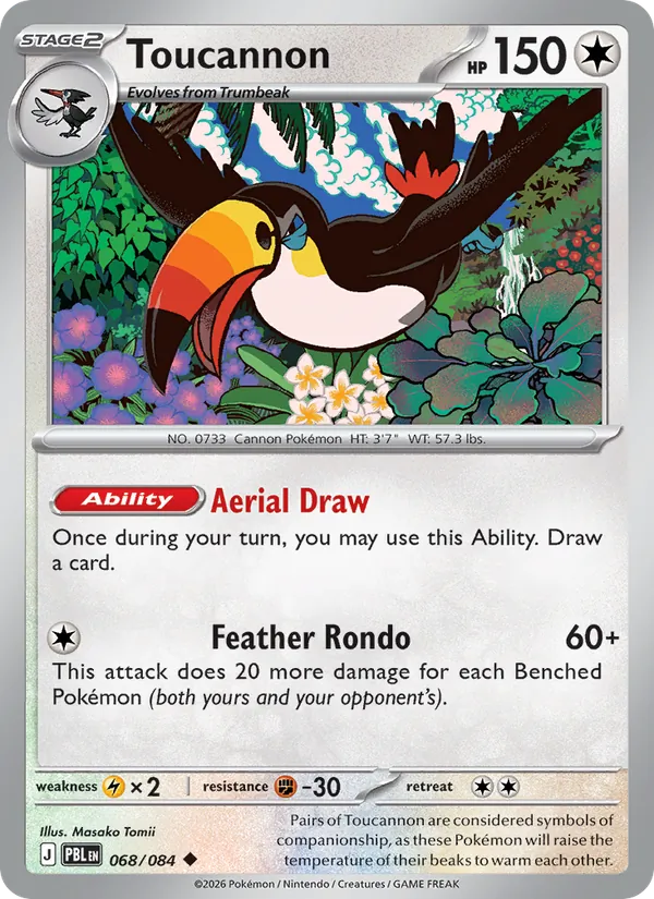 Losse Pokémonkaart 068/084 - Toucannon - Pitch Black - [Uncommon] - Reverse Holo