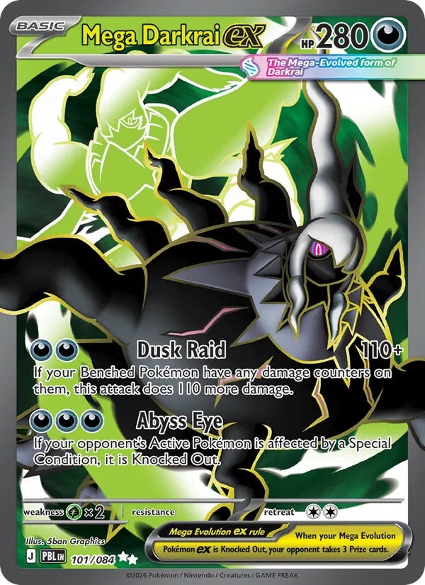 Losse Pokémonkaart 101/084 - Mega Darkrai ex - Pitch Black - [Ultra Rare]