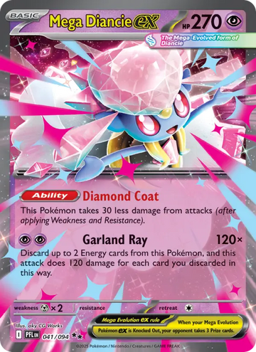 Losse Pokémonkaart 041/094 - Mega Diancie ex - Phantasmal Flames - [Double rare]