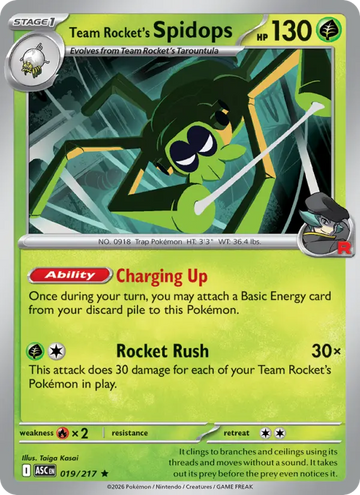 Losse Pokémonkaart 019/217 - Team Rocket's Spidops - Ascended Heroes - [Rare]