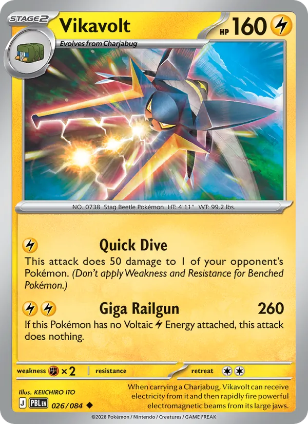 Losse Pokémonkaart 026/084 - Vikavolt - Pitch Black - [Uncommon]