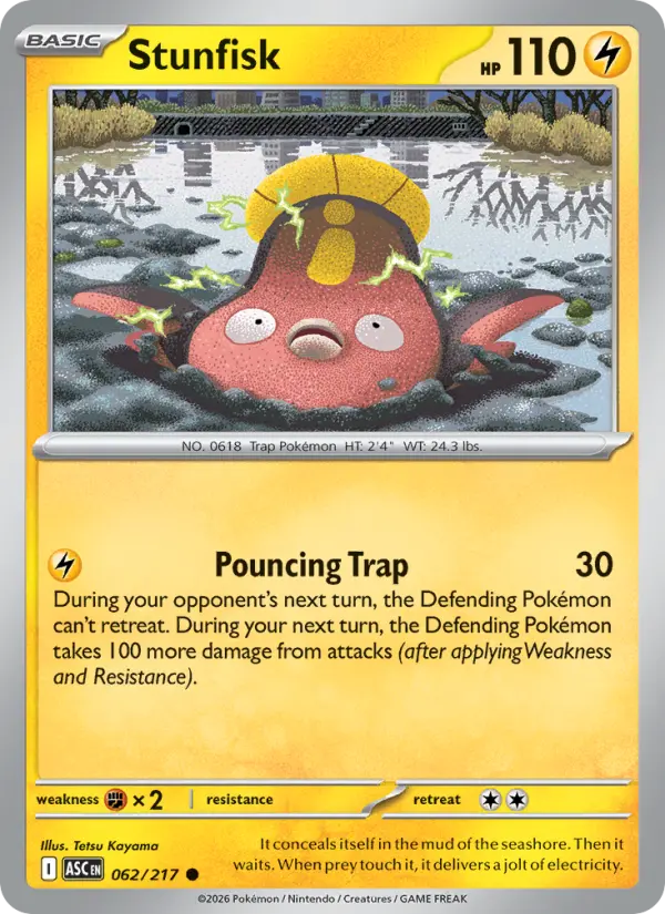 Losse Pokémonkaart 062/217 - Stunfisk - Ascended Heroes - [Common]