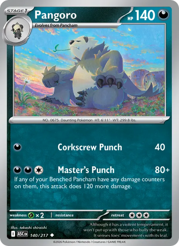 Losse Pokémonkaart 140/217 - Pangoro - Ascended Heroes - [Uncommon]