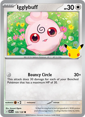 Losse Pokémonkaart 120/128 - Igglybuff - 30th Celebration - [Common]