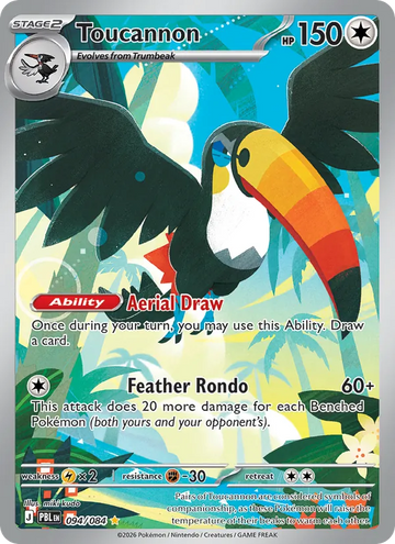 Losse Pokémonkaart 094/084 - Toucannon - Pitch Black - [Illustration rare]