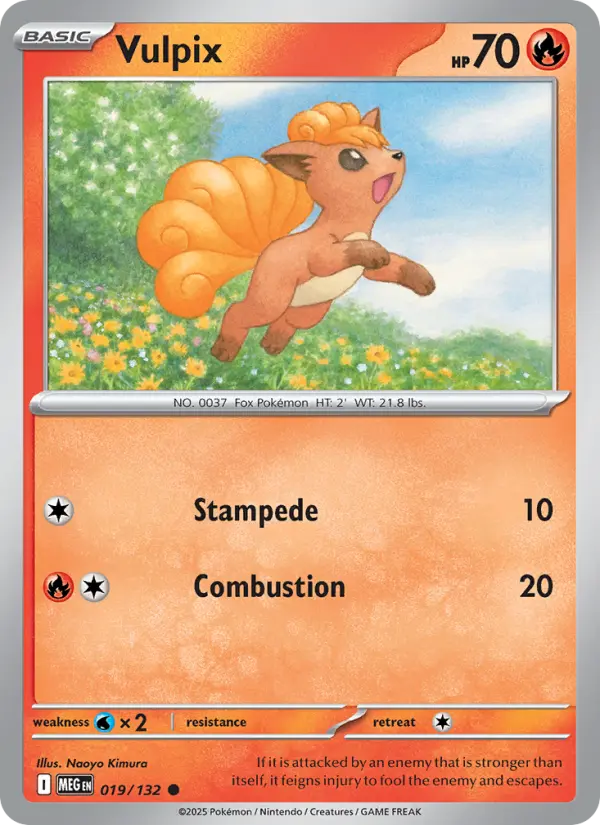 Losse Pokémonkaart 019/132 - Vulpix - Mega Evolution - [Common]