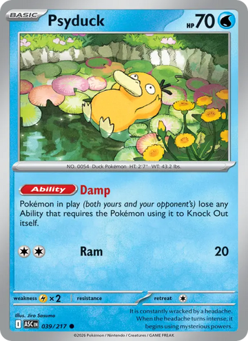 Losse Pokémonkaart 039/217 - Psyduck - Ascended Heroes - [Common] - Energy Reverse Holo