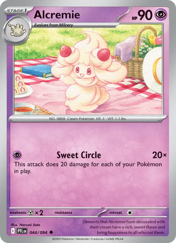 Losse Pokémonkaart 044/094 - Alcremie - Phantasmal Flames - [Uncommon]