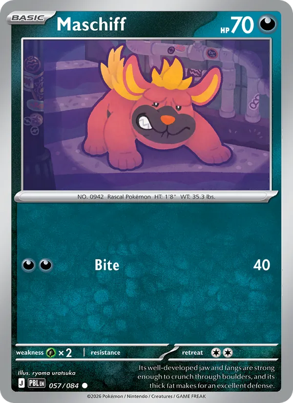 Losse Pokémonkaart 057/084 - Maschiff - Pitch Black - [Common]