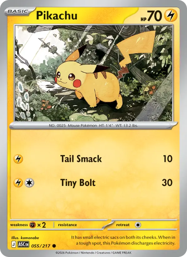 Losse Pokémonkaart 055/217 - Pikachu - Ascended Heroes - [Common] - Energy Reverse Holo