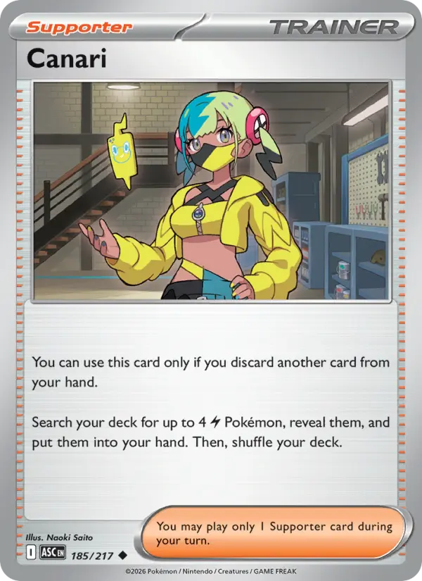 Losse Pokémonkaart 185/217 - Canari - Ascended Heroes - [Uncommon]