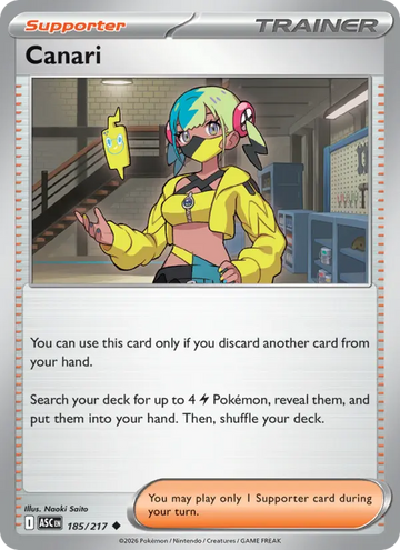 Losse Pokémonkaart 185/217 - Canari - Ascended Heroes - [Uncommon]