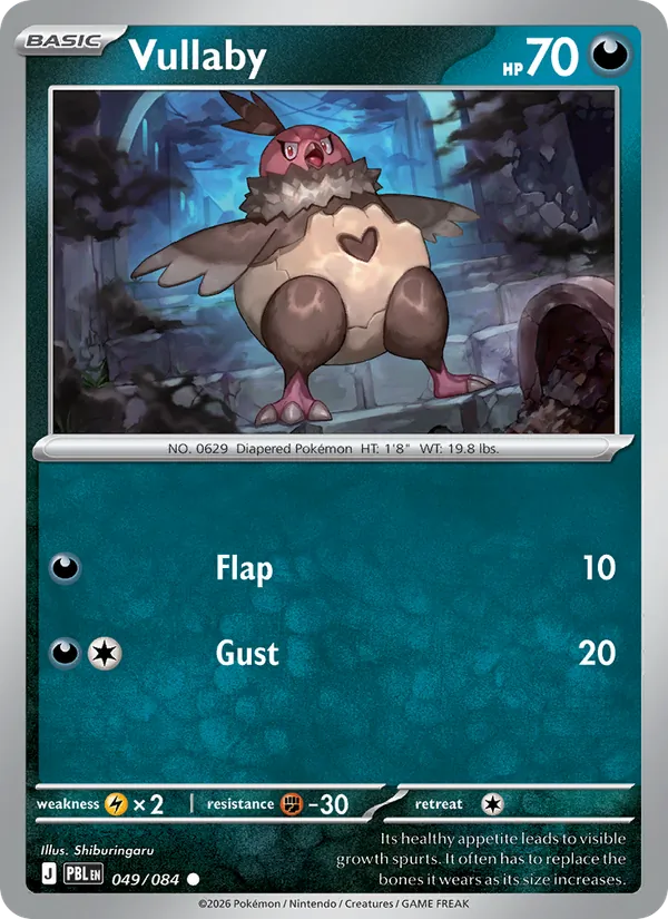 Losse Pokémonkaart 049/084 - Vullaby - Pitch Black - [Common] - Reverse Holo